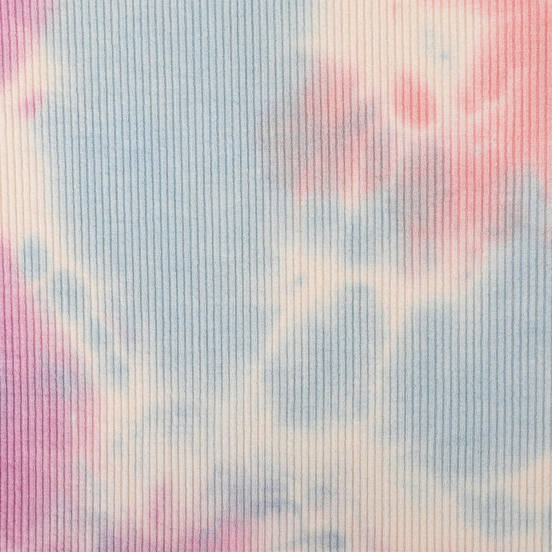 Rib Spandex Knit Tie Dye Ecovero Fabric