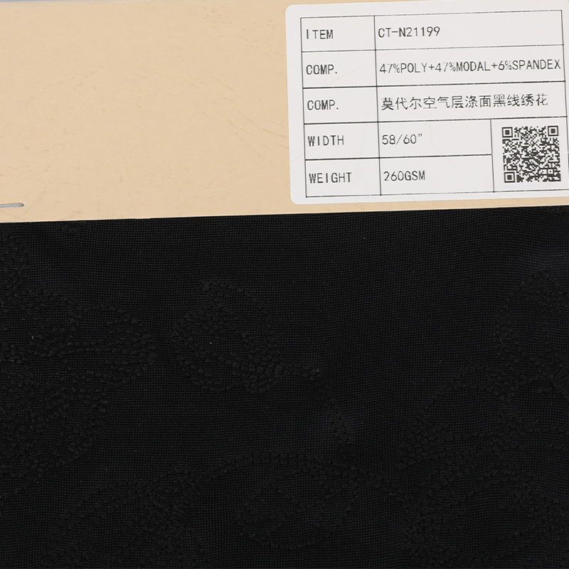 Polyester Modal Span Scuba Embroidery Fabric
