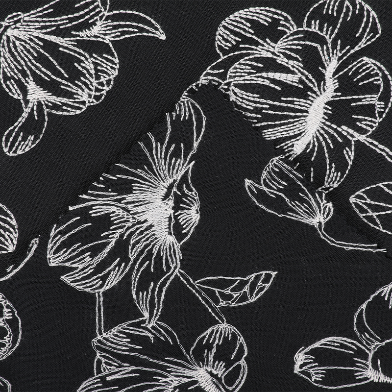 Polyester Modal Span Scuba Embroidery Fabric
