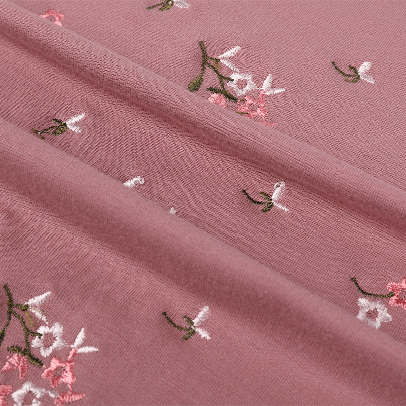 Polyester Rayon Span Terry Embroidery Fabric