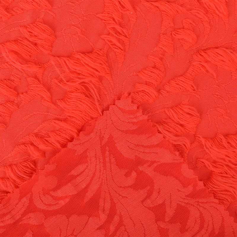 Polyester Knit Clipped Jacquard Fabric