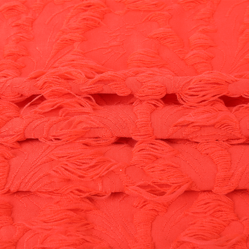 Polyester Knit Clipped Jacquard Fabric