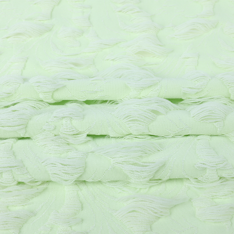 Polyester Spandex clipped Jacquard Fabric