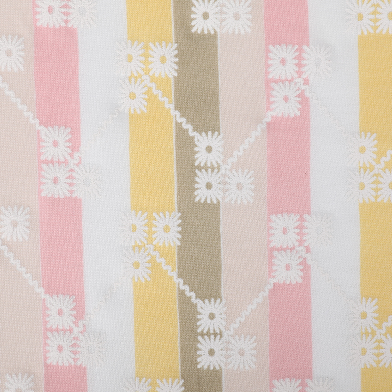 Polyester Spun Span Jersey Puff Printed Fabric
