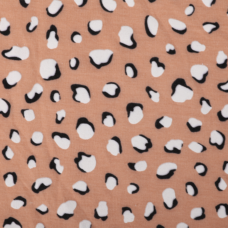 Polyester Spun Span Jersey Puff Printed Fabric