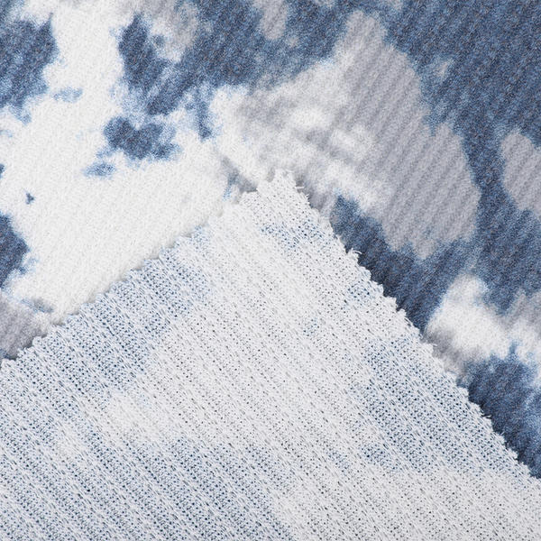 Polyester Rayon Span Rib Print Fabric