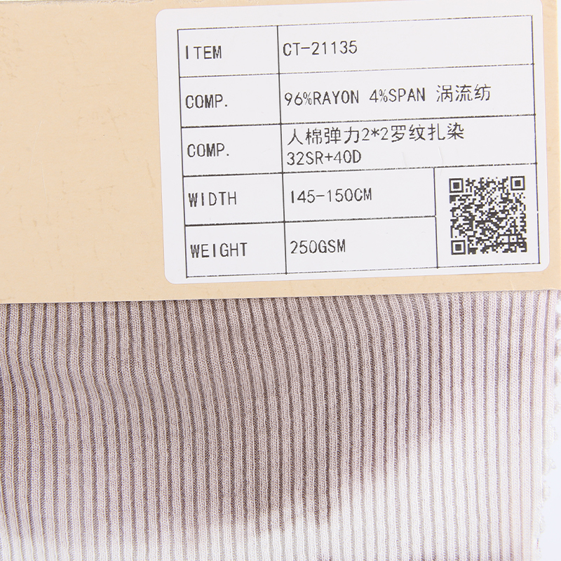 Rayon Span 2*2 Rib Tie Dyed Fabric Fabric