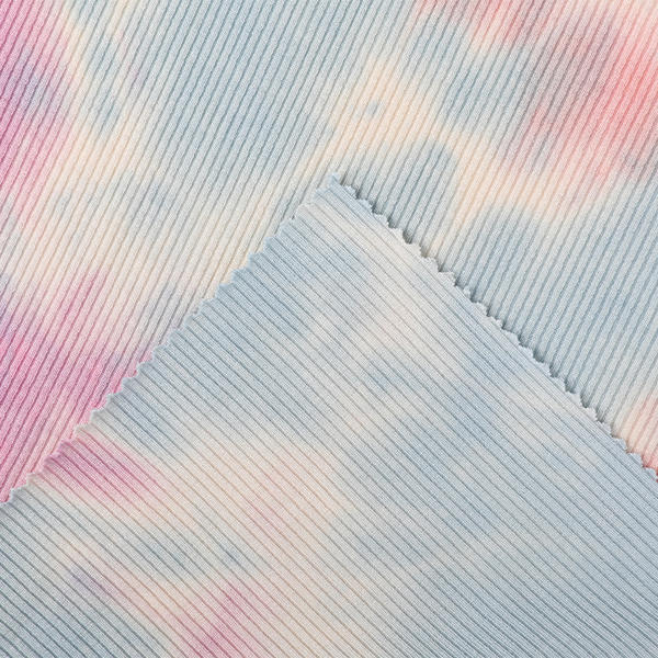 Rayon Span 2*2 Rib Tie Dyed Fabric Fabric