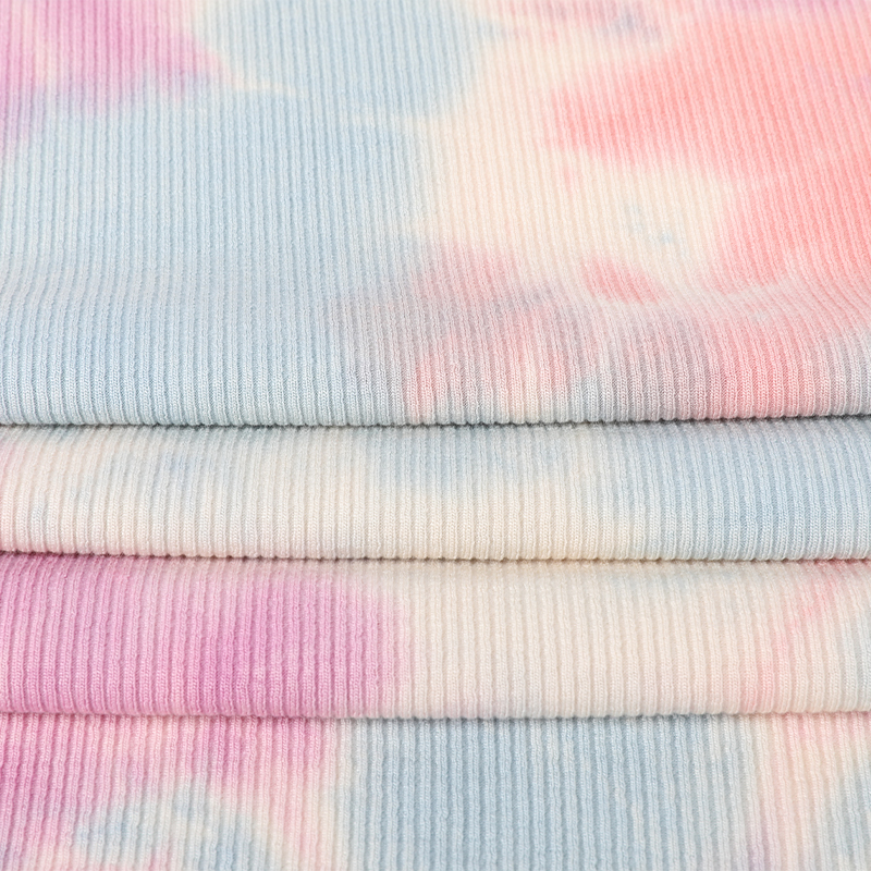 Rayon Span 2*2 Rib Tie Dyed Fabric Fabric