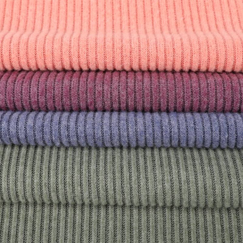 Polyester Rayon Span 2*2 Rib Two Sides Fleece Fabric