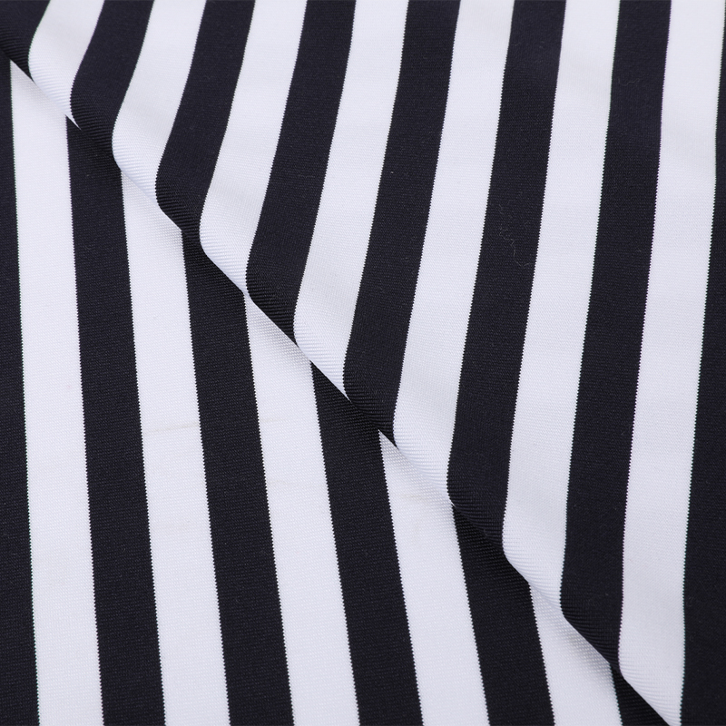 Polyester Span Cationic Stripe Jersey Fabric