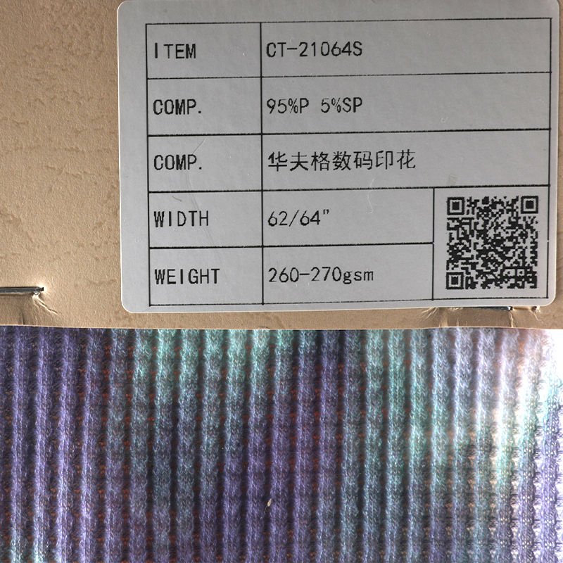 Polyester Spandex Waffle Digital Print Recycle Fabric