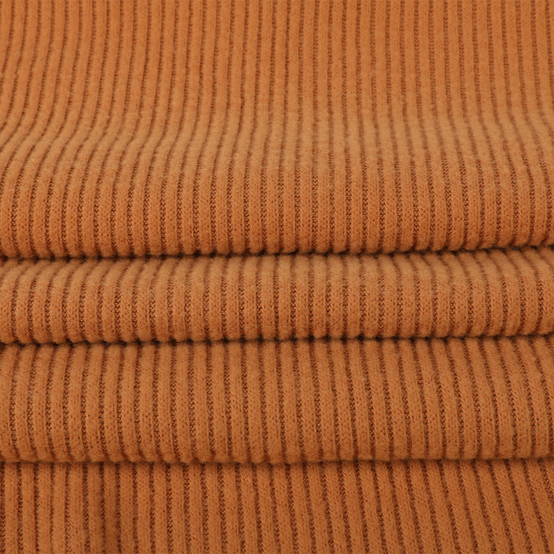 Polyester Rayon Span 2*2 Rib Double Fleece Fabric