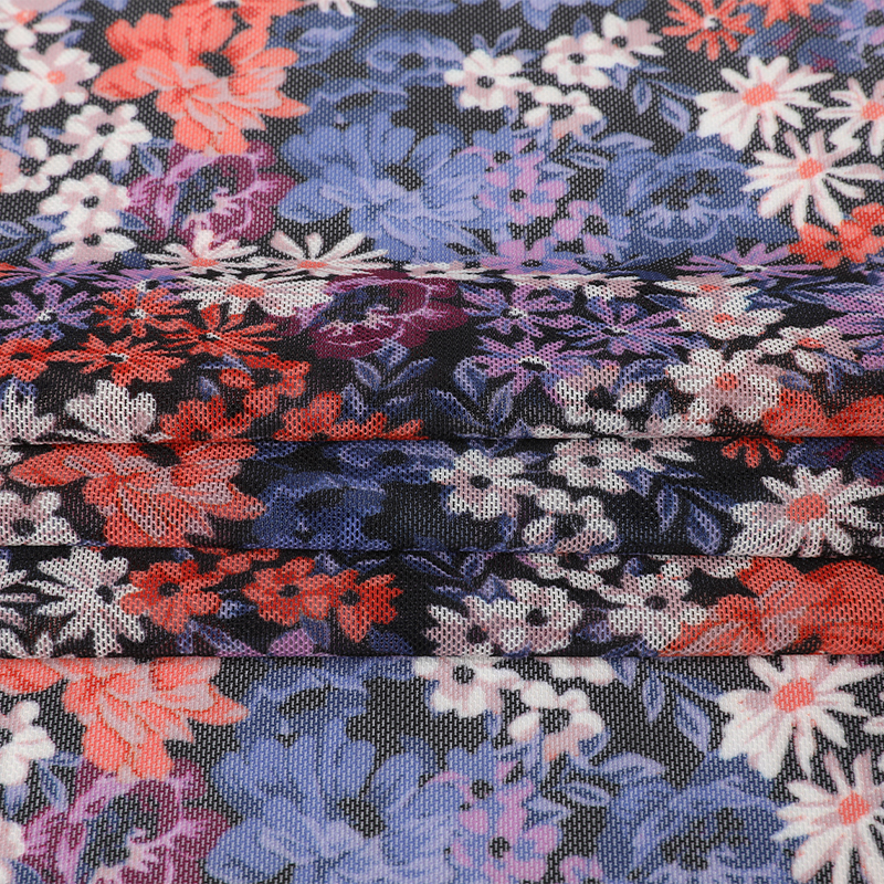 Polyester Spandex Mesh Print Recycle Fabric
