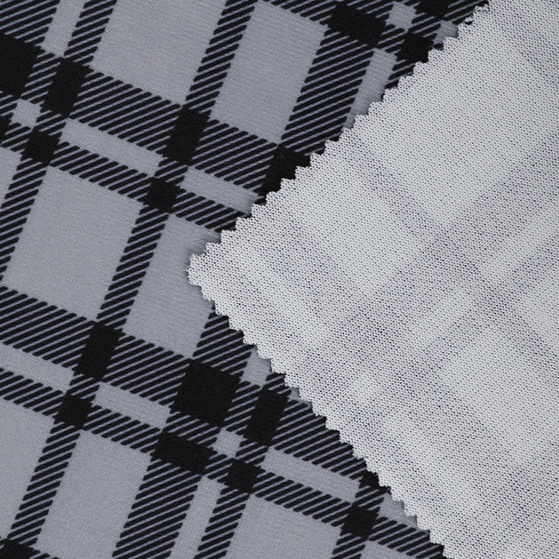 Polyester Span Brush Digital Print Hacci Fabric