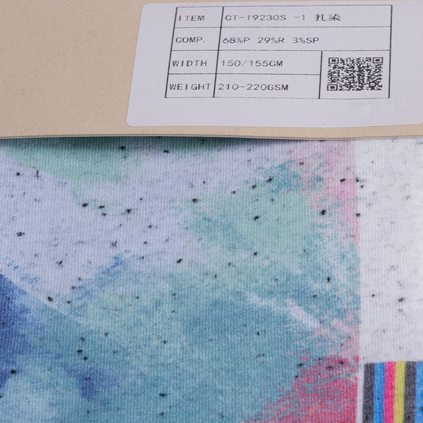 Polyester Rayon Spandex Terry Tie Dyed Fabric