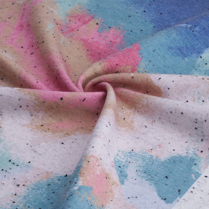 Polyester Rayon Spandex Terry Tie Dyed Fabric