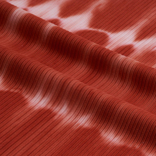Polyester Spandex Rib Brush Tie Dyed Fabric