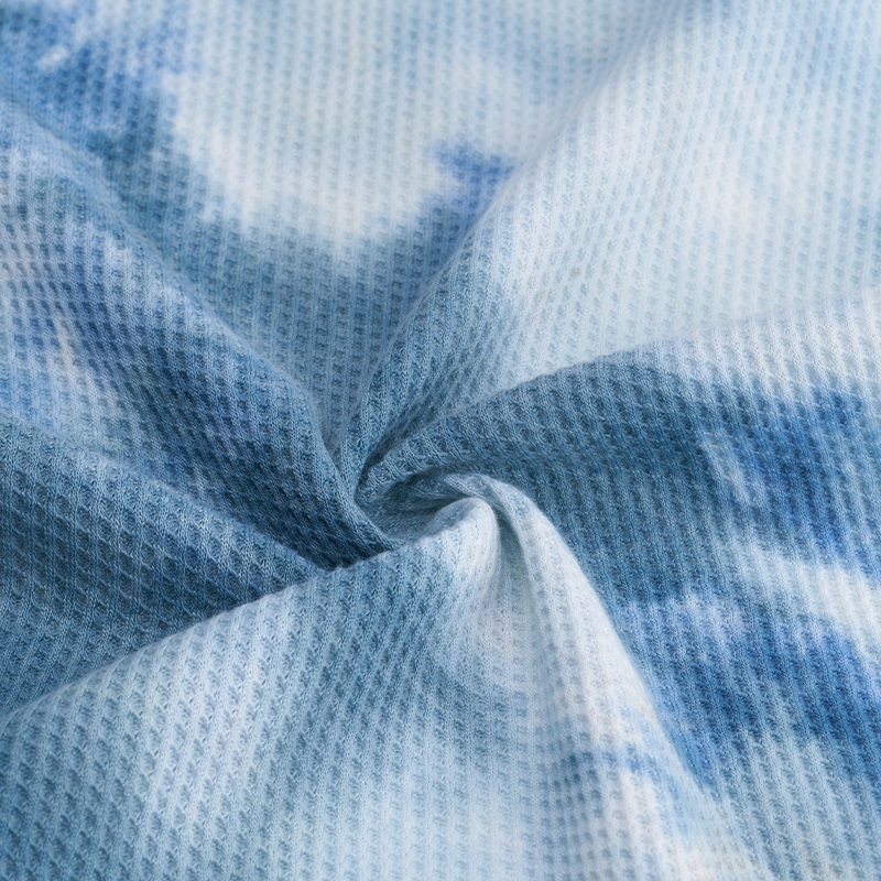 Polyester Waffle Tie Dyed Recycle Fabric