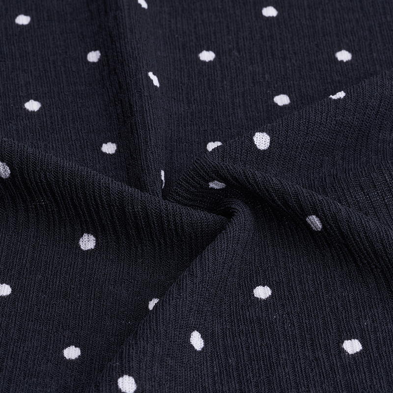 Polyester Spandex Rib Print Recycle Fabric