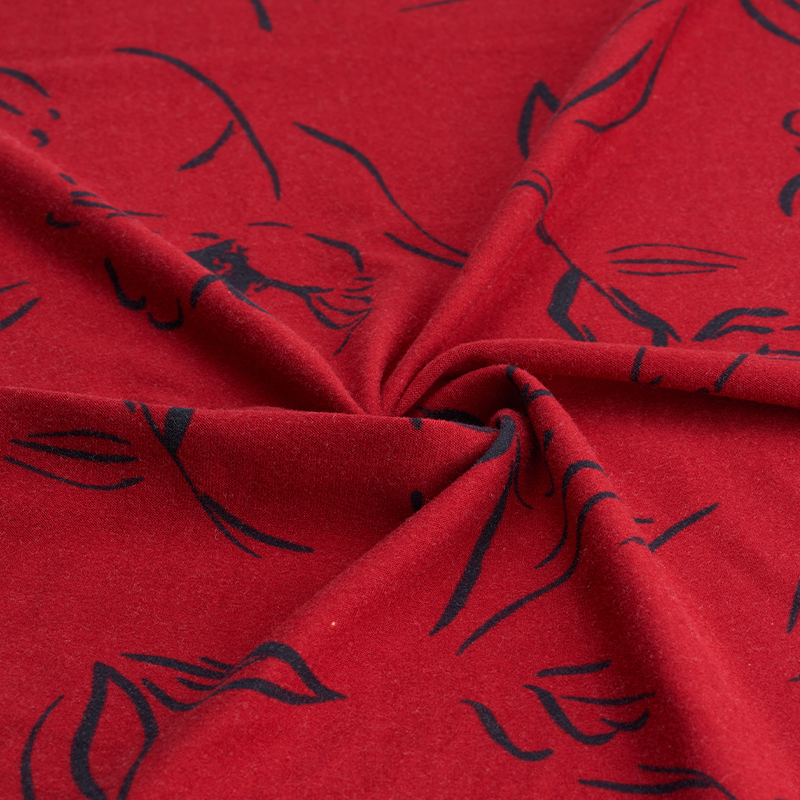 Polyester Spandex Two Sides Brushed Print Novelty Fabric