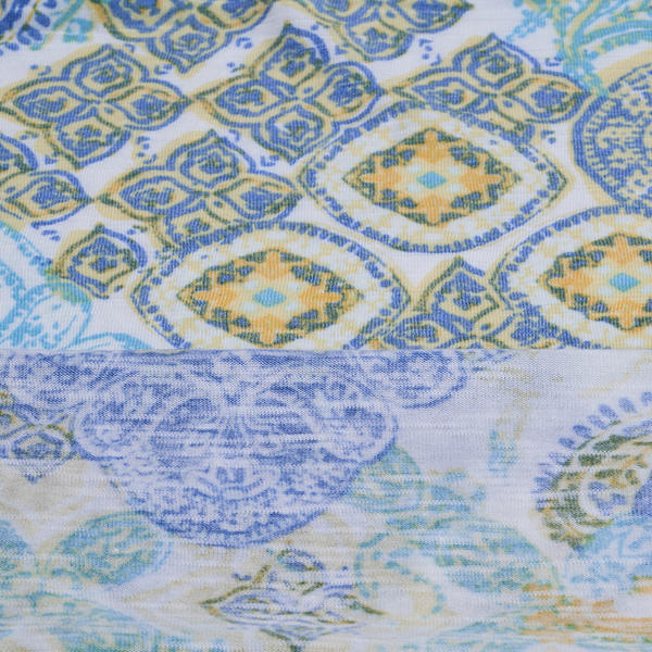 Rayon Polyester Slub Single Jersey Tropical Print Fabric