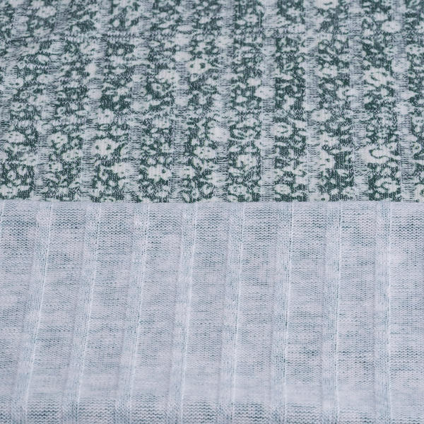 Rayon Polyester Span Rib Print Fabric