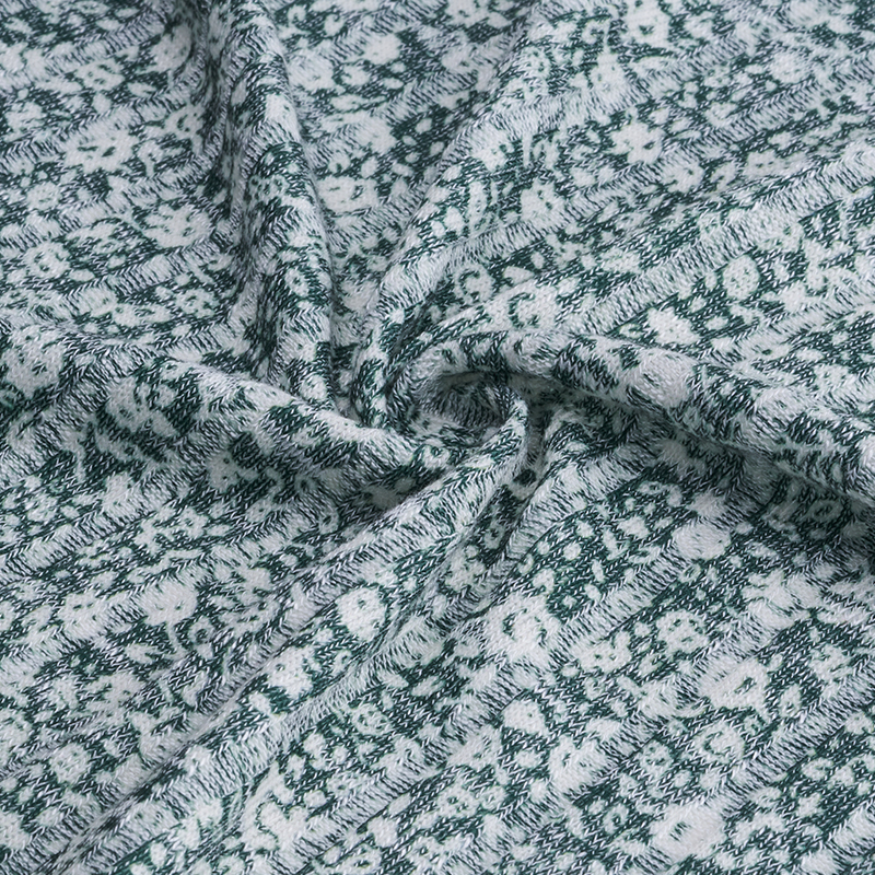 Rayon Polyester Span Rib Print Fabric