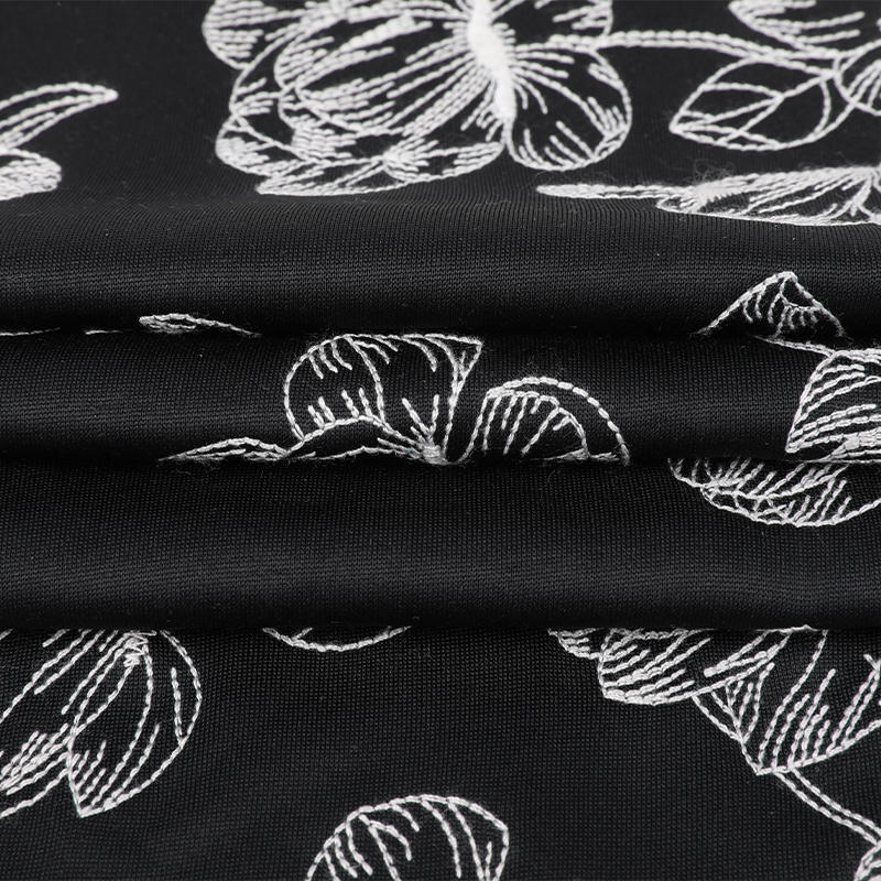Polyester Modal Span Scuba Embroidery Novelty Fabric